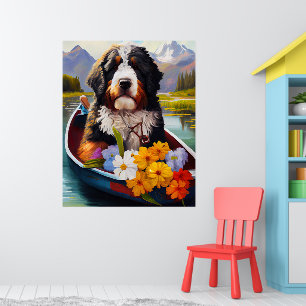 Poster Bernedoodle em um remo: Uma aventura cêntrica