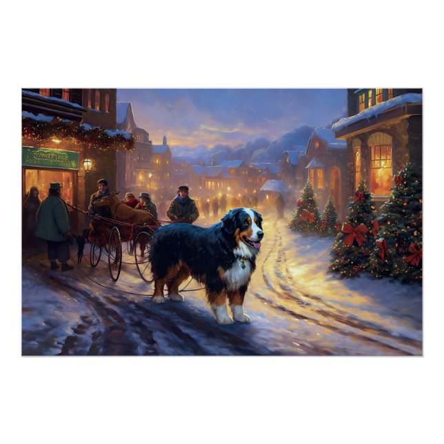 Póster Bernese Mountain Christmas Fesason (Frente)