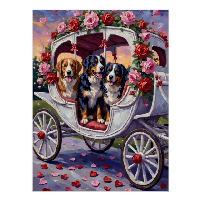 Póster Bernese Mountain Dog Valentine's Day (Frente)