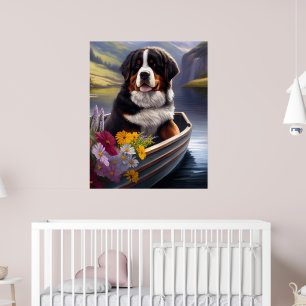 Poster Bernese Mountain em uma Canoa: Uma Aventura Cênica