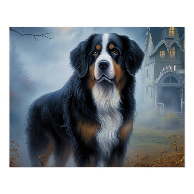 Póster Bernese Mountain Halloween Scary (Frente)