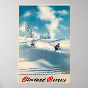 Poster Bernese Oberland Alpes Suíços Suíça Inverno Esqui