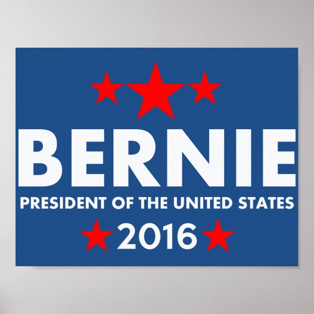 Póster Bernie Sanders Para O Presidente 2016 (Frente)