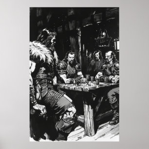 Poster Bernie Wright Tson Black Ink Comic Art Style Poste