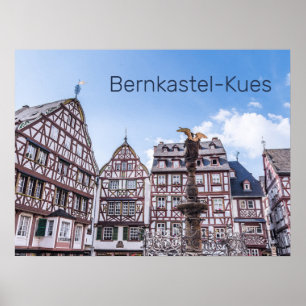 Poster Bernkastel-Kues Facadas Históricas Alemanha Souven
