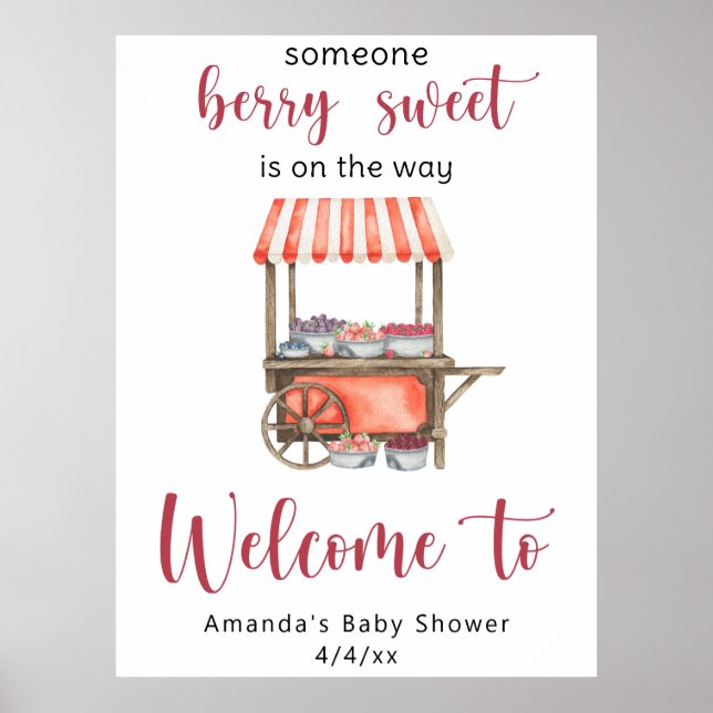 Poster Berries Baby shower (Frente)