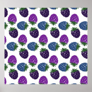 Poster Berries Coloridos: Padrão Multicolorido Sem Costur