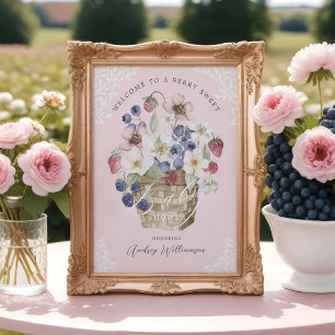 Poster Berries e Flores Chás de fraldas Berry Sweet Boas-