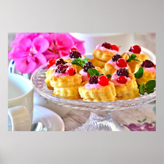 Poster Berries Vermelhos Sensação de pastagem de bolos