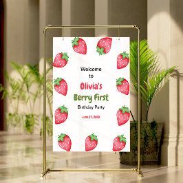 Poster Berry First Strawberry primeiro aniversario Welcom