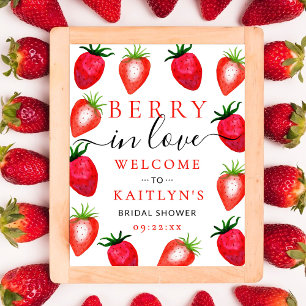 Poster Berry In Love Strawberry Chá de panela Welcome