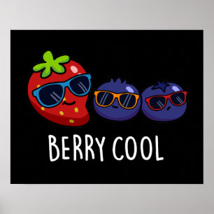 Poster Berry Legal Funny Strawberry Blueberry Dark BG