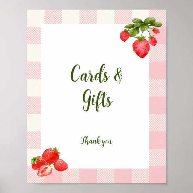 Poster Berry Primeiro Sinal Personalizável de Aniversário (Frente)