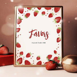 Poster Berry Sweet - Sinal de Chá de fraldas Personalizáv