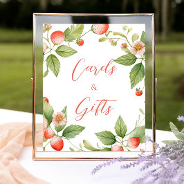 Poster Berry Sweet Strawberry Cards and Gifts Sign