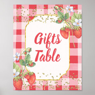 Poster Berry Sweet Watercolor Strawberry Gifs Sinal de Me