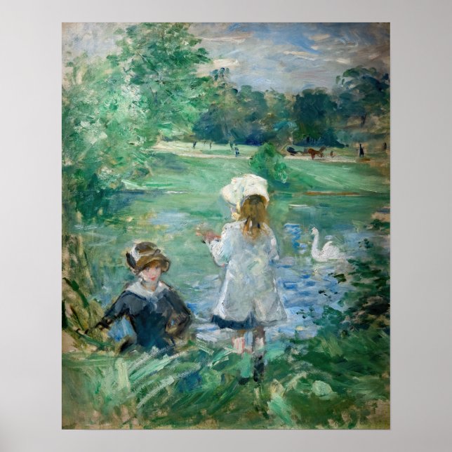 Poster Berthe Morisot - Ao lado de um lago (Frente)