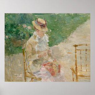 Póster Berthe Morisot - confecção de malhas da jovem