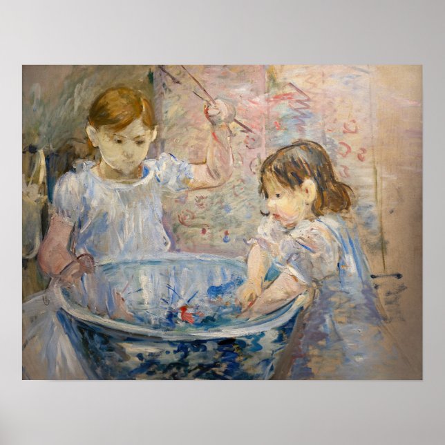 Poster Berthe Morisot - Crianças na Bacia (Frente)