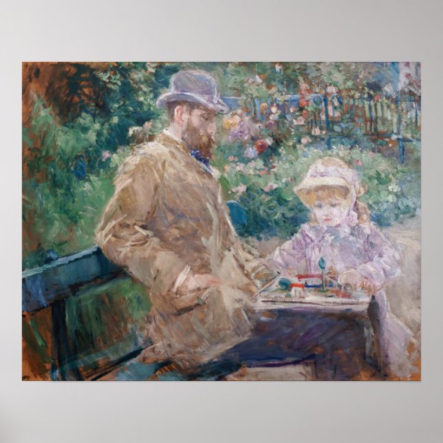 Poster Berthe Morisot - Eugene Manet com sua filha (Frente)