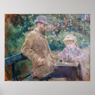 Poster Berthe Morisot - Eugene Manet with his daughter