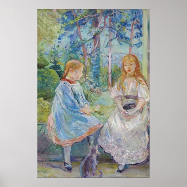 Poster Berthe Morisot - Jovens Garotas na Janela (Frente)