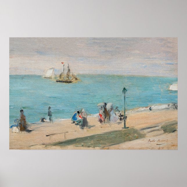 Poster Berthe Morisot - Na Praia, Les Petites-Dalles (Frente)