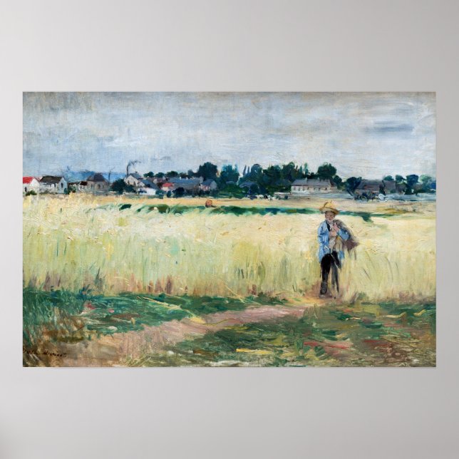 Poster Berthe Morisot - No campo de rodas em Gennevillier (Frente)