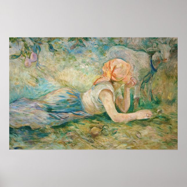 Poster Berthe Morisot - Pastora Reclinada (Frente)