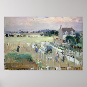 Poster Berthe Morisot - Prendendo a roupa seca para secar