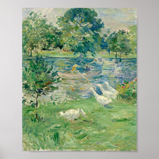 Poster Berthe Morisot - Rapariga Num Barco Com Gansos (Frente)