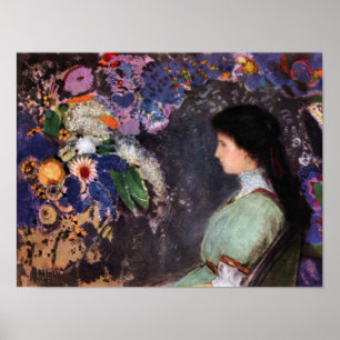 Póster Bertrand-Jean Redon - retrato de Heyman violeta