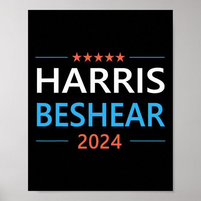 Poster Beshear 2024 Para O Presidente Patriótico Kamala D (Frente)