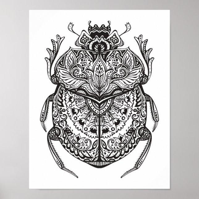 Póster Besouro Africano Zendoodle 2 (Frente)