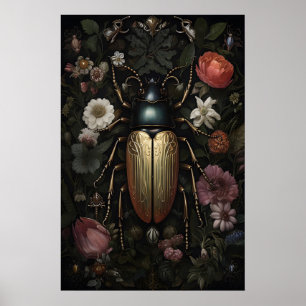 Poster Besouro Dourado No Jardim De Flores Escuras, Besou
