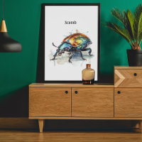 Besouro Iridescente em Aquarela, personalizado