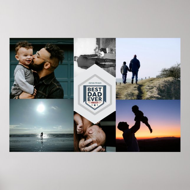 Poster Best Dad Ever Fatherhood Typography Design (Frente)