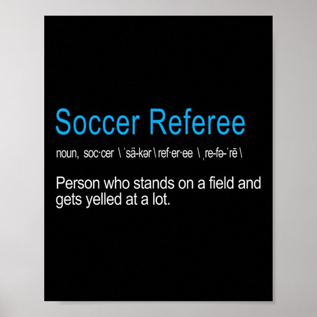 Poster Best Hilarious Soccer Referee Definition Funny Gif (Frente)