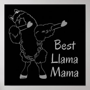 Poster BEST LLAMA MAMA funny mother's day gift idea      