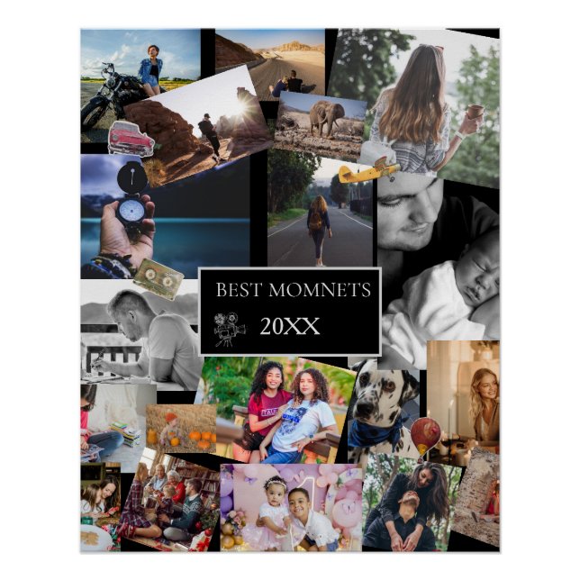 Póster Best Moments  New Year Photo Collage  (Frente)