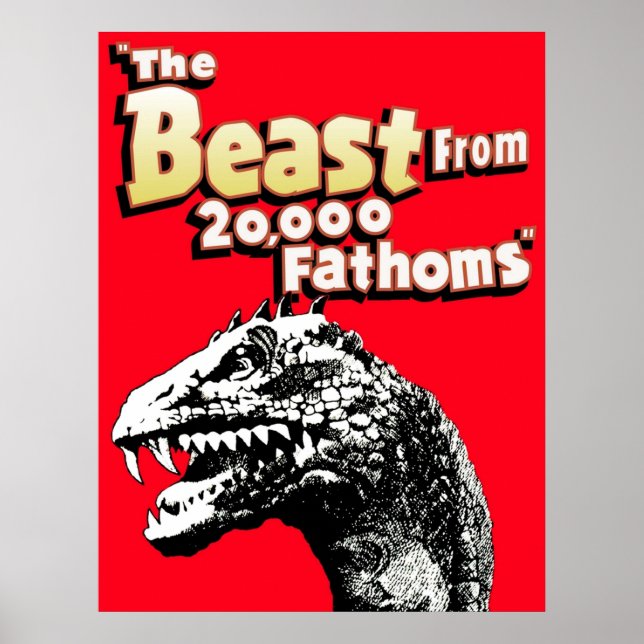 Poster Besta De 20000 Fathoms Rhedosaurus Dinosaur Tri (Frente)