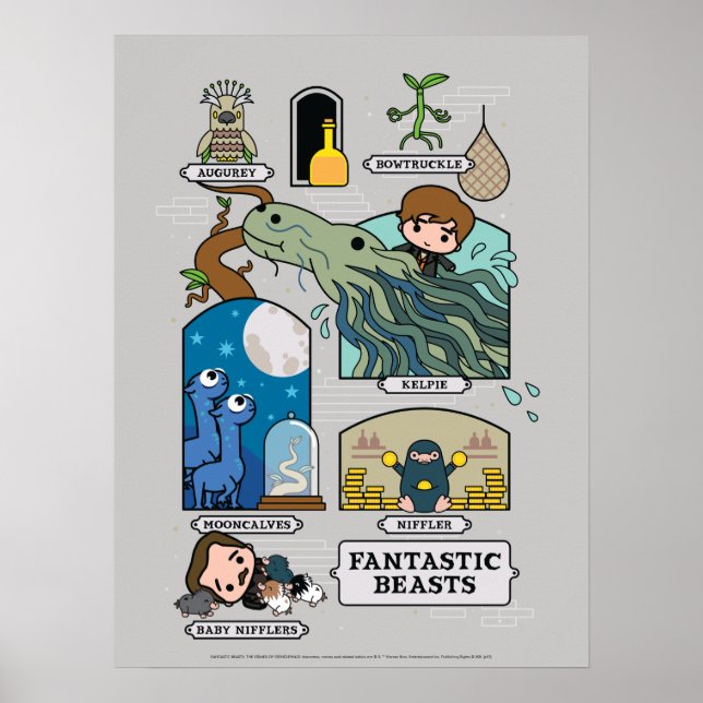 Poster Bestas De Cartoons Em Habitats (Frente)
