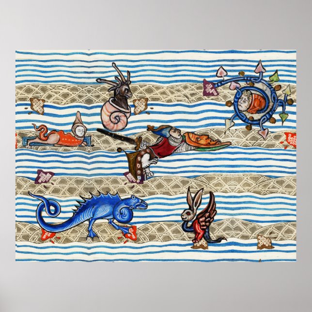 POSTER BESTIÁRIO MÉDIO, O MAR MONSTRA ANIMAIS FANTASMAS (Frente)