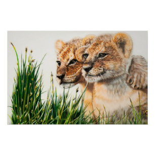 Póster Besties de filhotes de poster brilhante