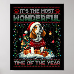 Poster Bet Hound Christmas Tree Decorors Dog Lover Xma
