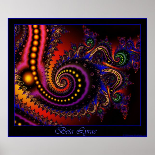 Poster Beta Lyrae - borda azul (Frente)