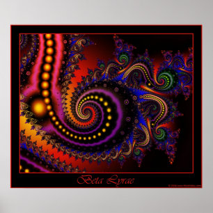 Poster Beta Lyrae - borda vermelha