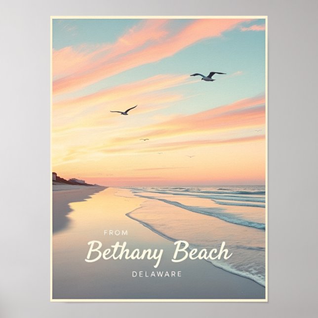 Poster Bethany Beach, Delaware – Paisagens Tranquilas de  (Frente)