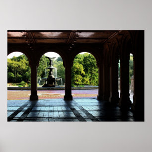 Póster Bethesda Terrace na Foto do Parque Central de Nova