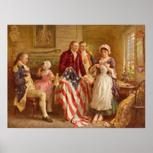 Poster Betsy Ross, 1777 (por Jean Leon Gerome Ferris)